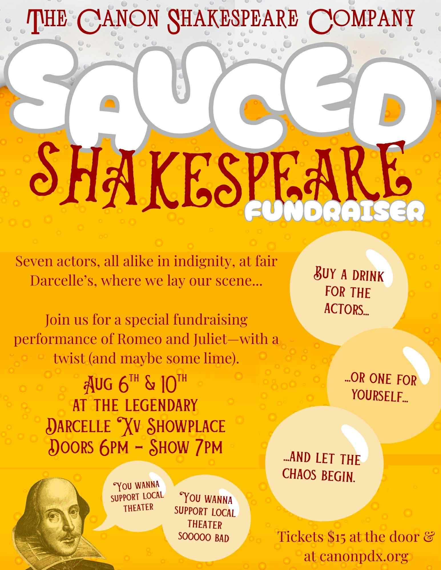 SaucedShakespheare Sauced Shakespeare Fundraiser